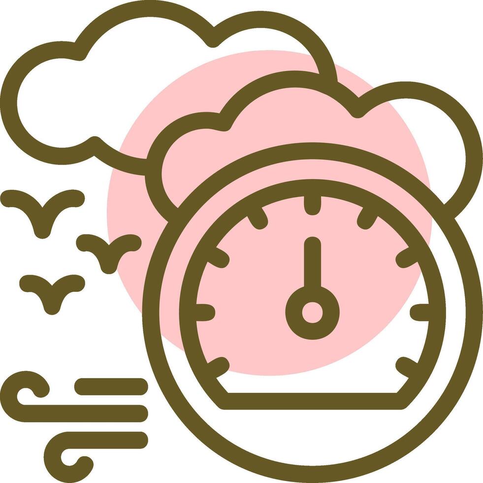 Barometer Linear Circle Icon vector