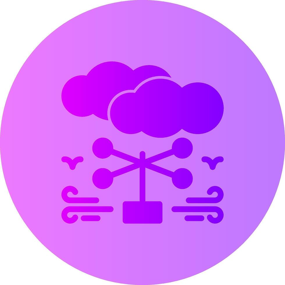 Anemometer Gradient Circle Icon vector