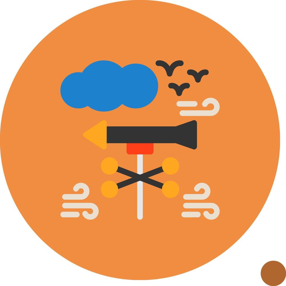 Weather vane Flat Shadow Icon vector