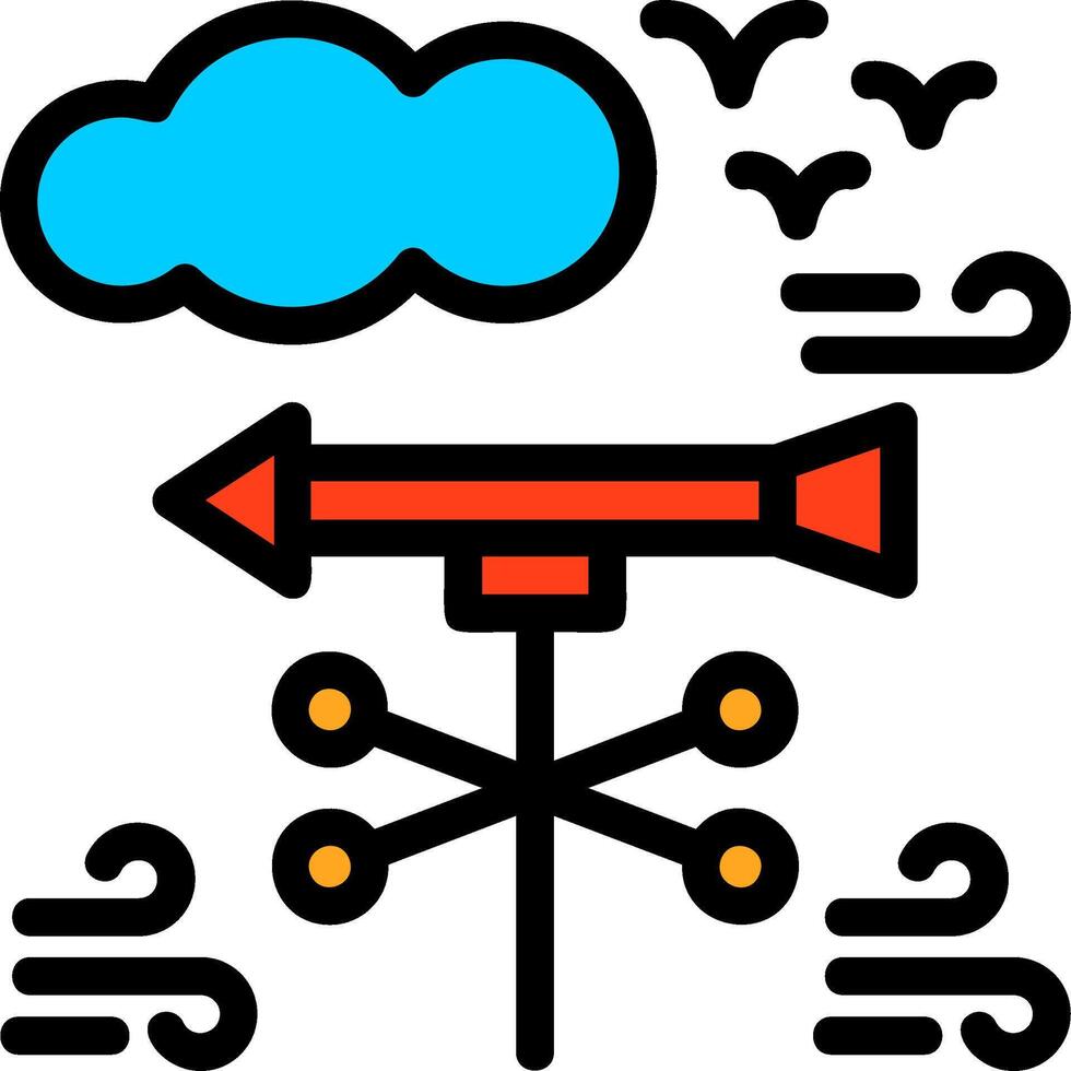 Weather vane Line Filled Icon vector