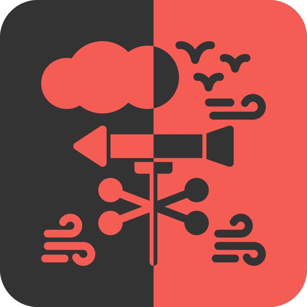 Weather vane Red Inverse Icon vector