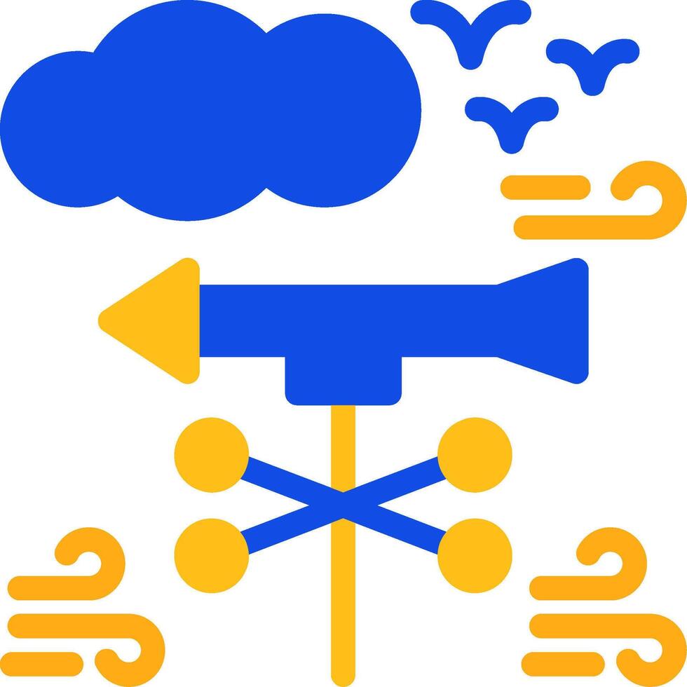 Weather vane Flat Two Color Icon vector