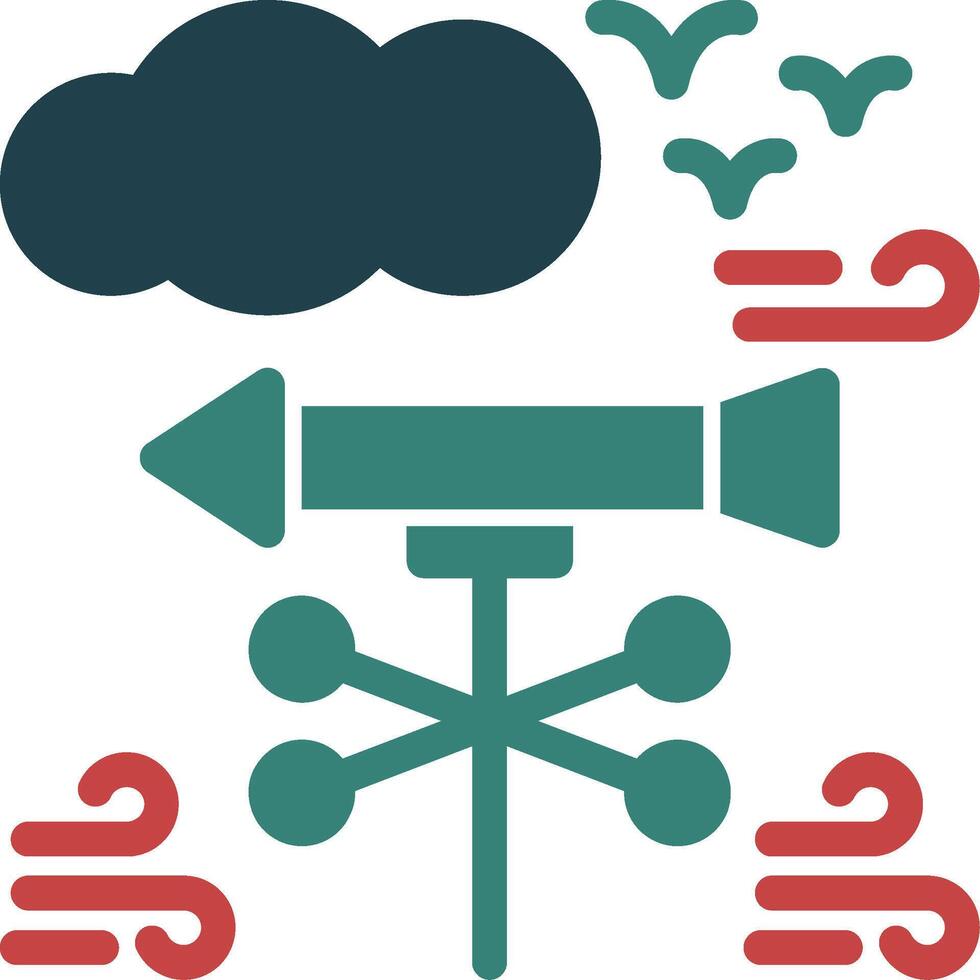 Weather vane Line Two Color Icon vector