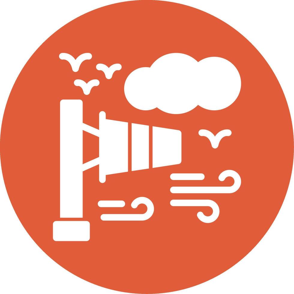 Windsock Glyph Circle Icon vector