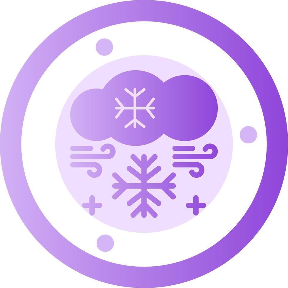 icono de gradiente de glifo de copo de nieve vector