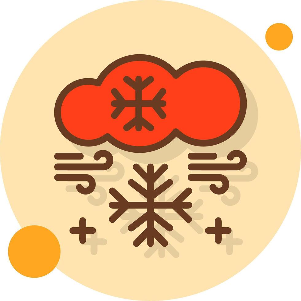 Snowflake Filled Shadow Circle Icon vector