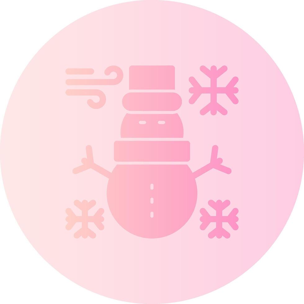 monigote de nieve degradado circulo icono vector