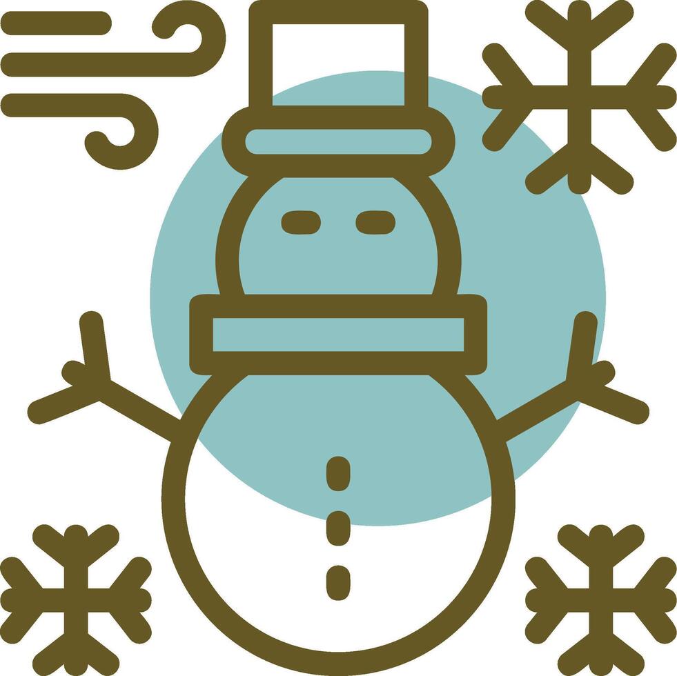 monigote de nieve lineal circulo icono vector