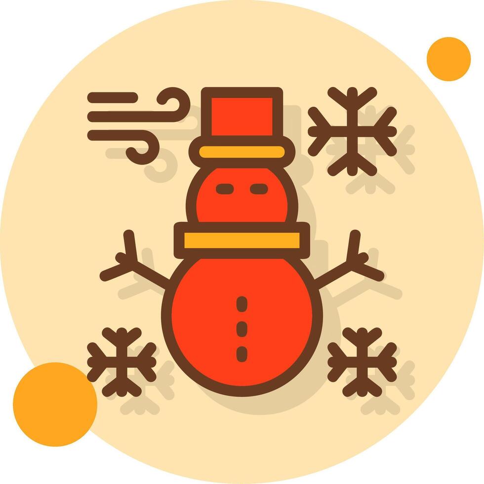 Snowman Filled Shadow Circle Icon vector