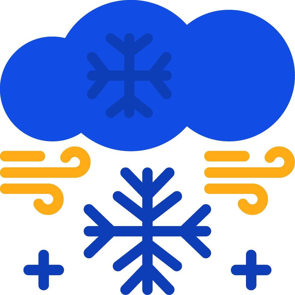 Snowflake Flat Two Color Icon vector