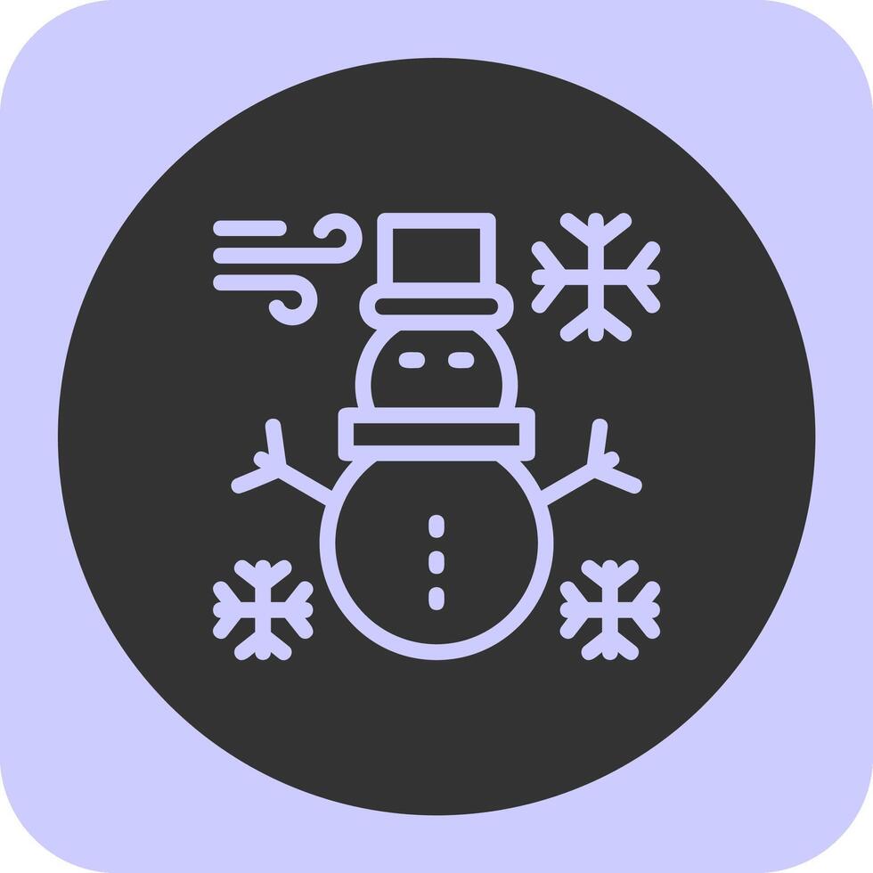 monigote de nieve lineal redondo icono vector