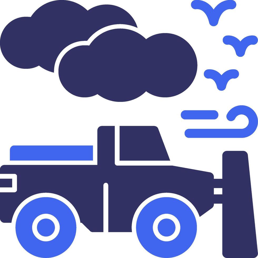 Snowplow Solid Two Color Icon vector