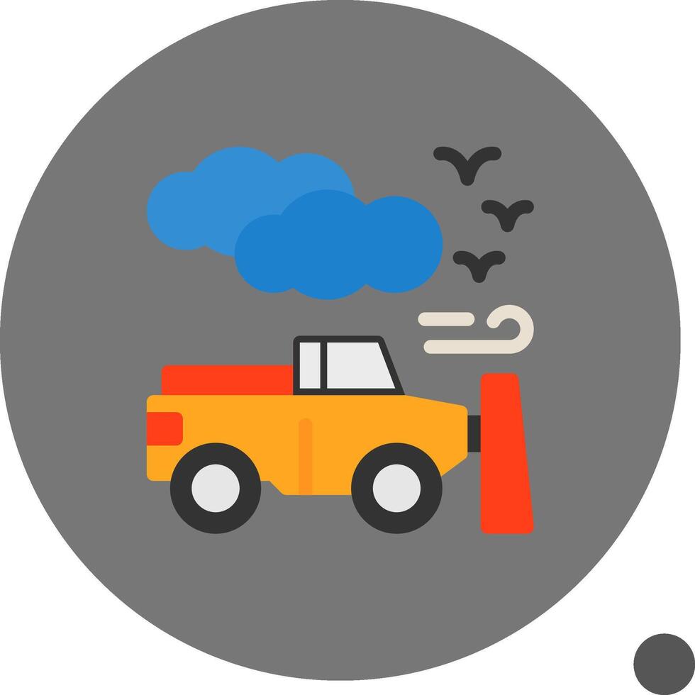 Snowplow Flat Shadow Icon vector