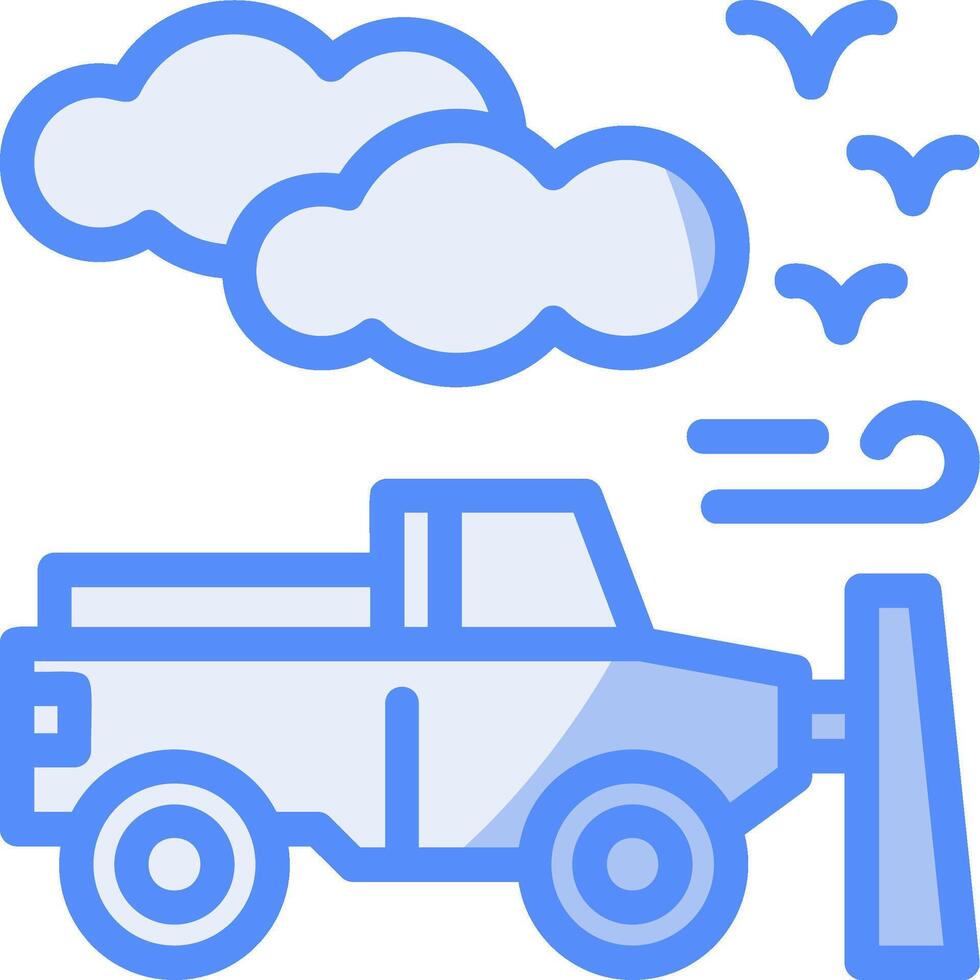 Snowplow Line Filled Blue Icon vector