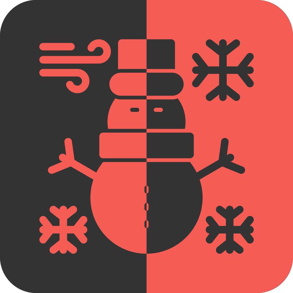 Snowman Red Inverse Icon vector