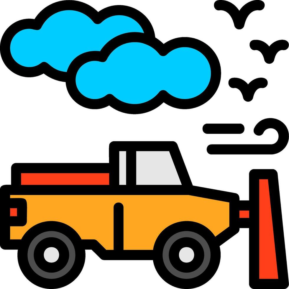 Snowplow Line Filled Icon vector