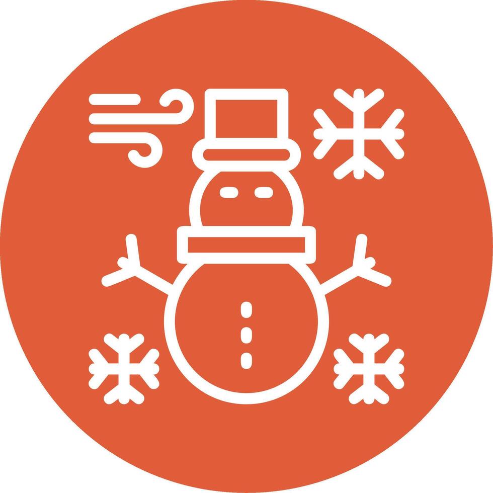 Snowman Outline Circle Icon vector