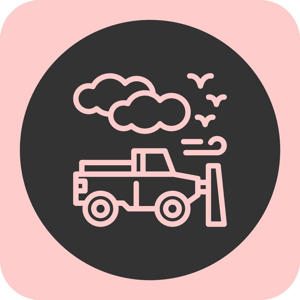 Snowplow Linear Round Icon vector