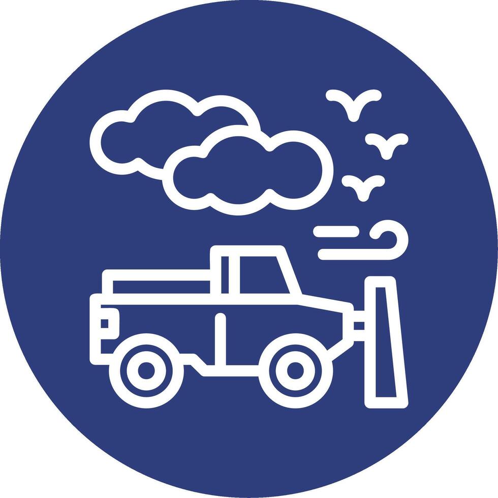 Snowplow Outline Circle Icon vector