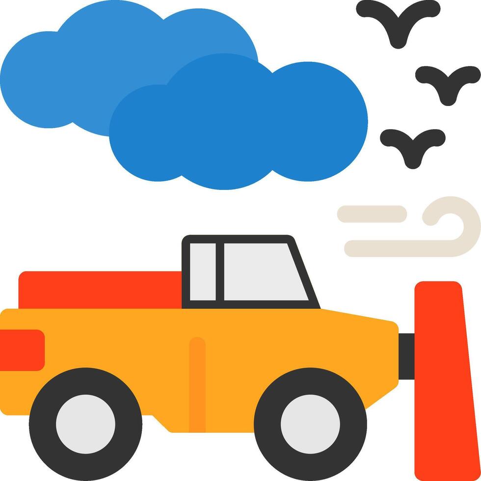 Snowplow Flat Icon vector