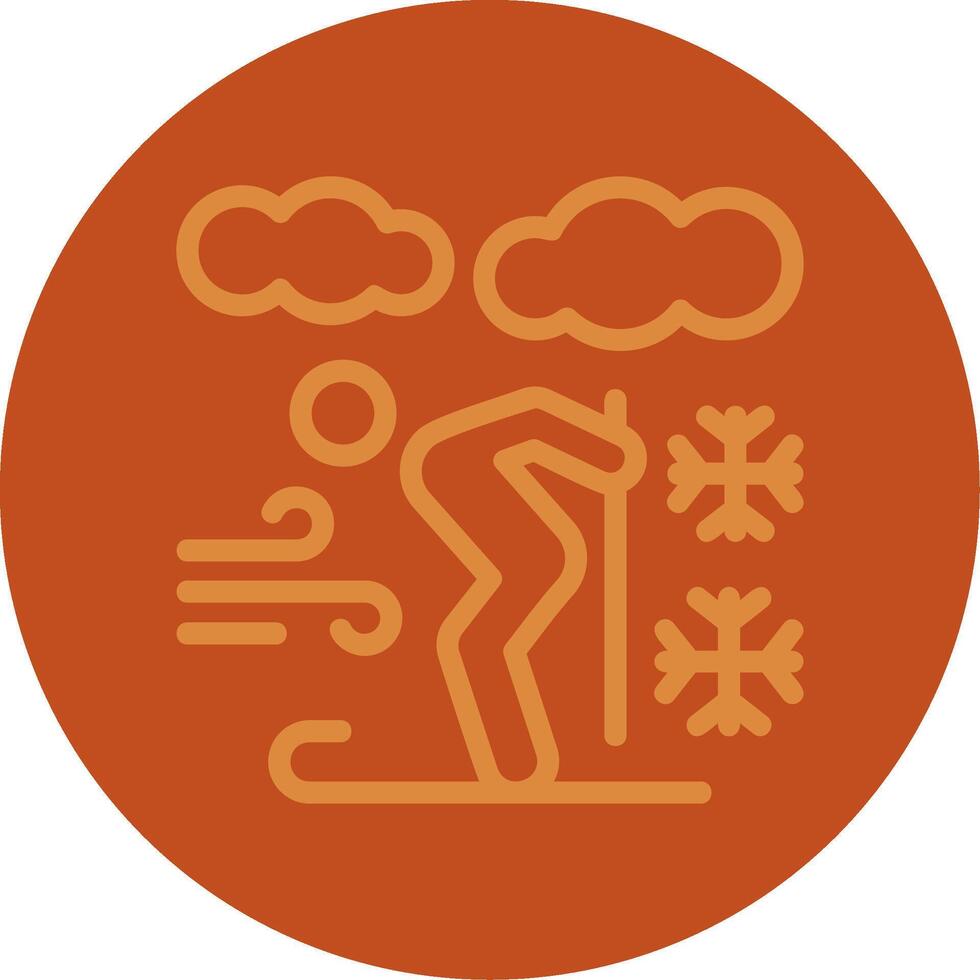 Skiing Line Multi color Icon vector
