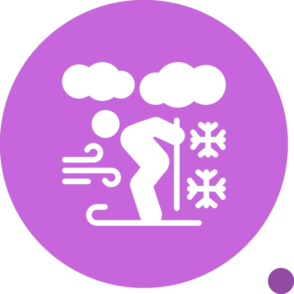 Skiing Glyph Shadow Icon vector