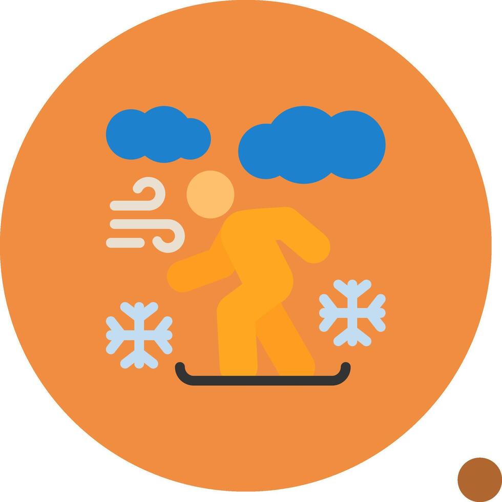 Snowboarding Flat Shadow Icon vector