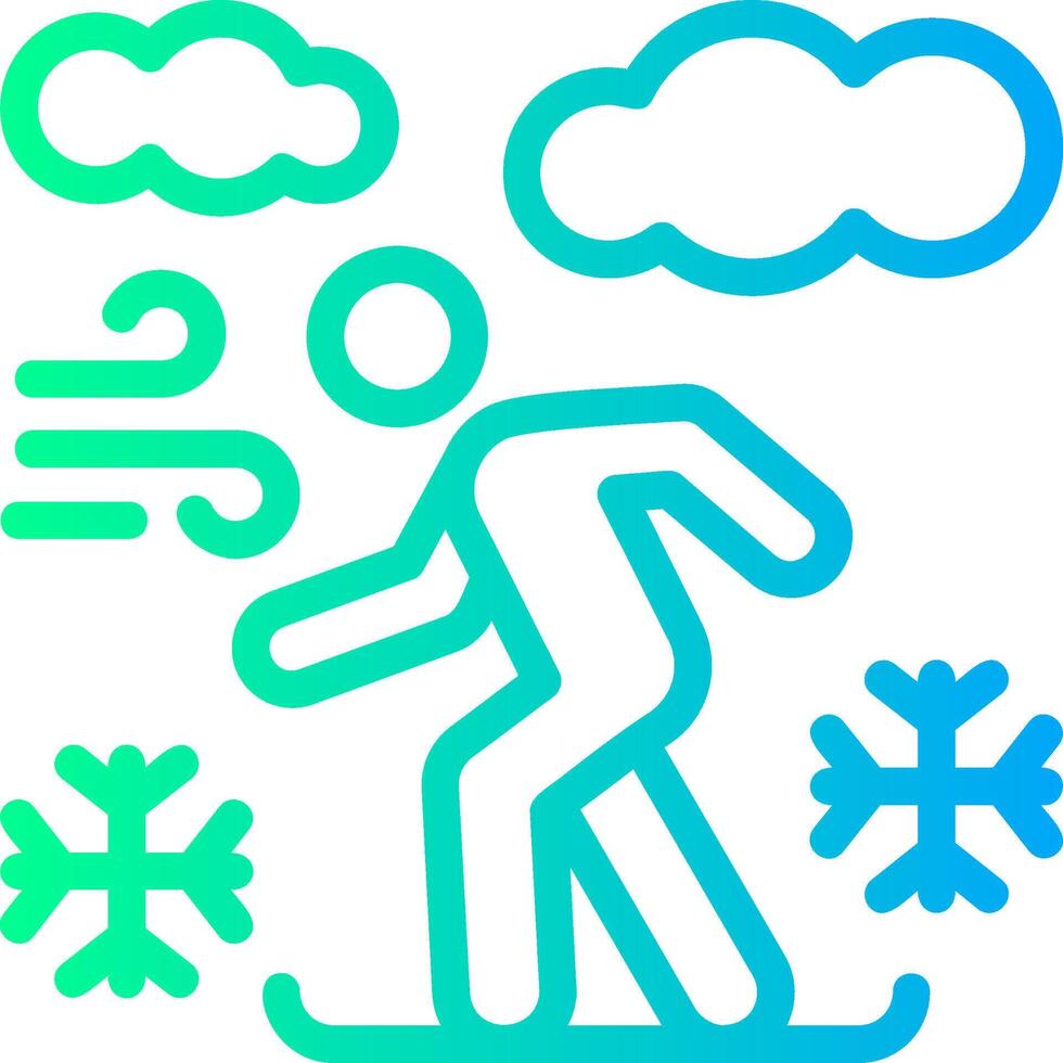 Snowboarding lineal degradado icono vector