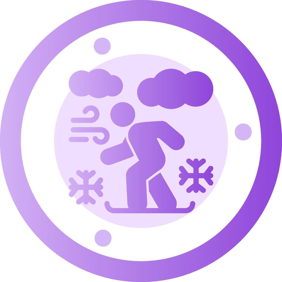 Snowboarding Glyph Gradient Icon vector
