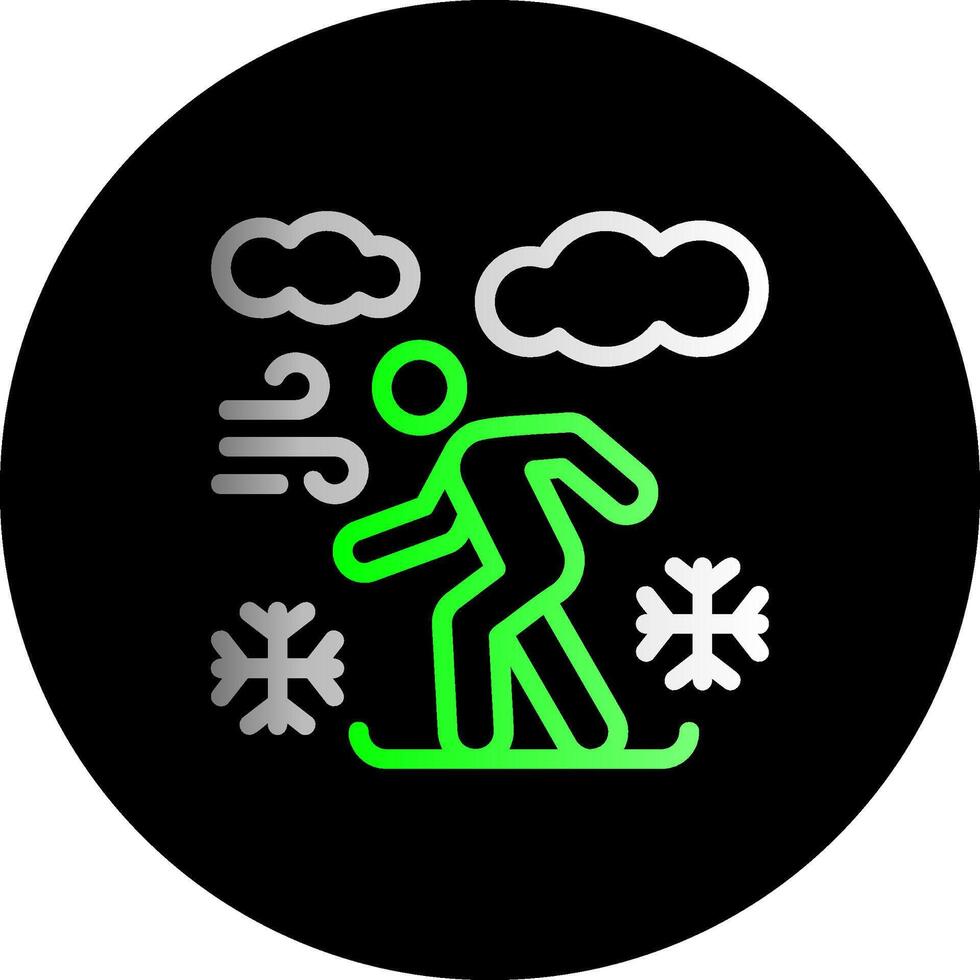 Snowboarding Dual Gradient Circle Icon vector