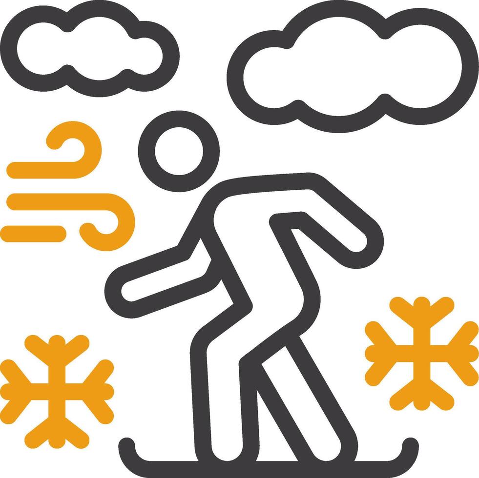 Snowboarding Line Two Color Icon vector