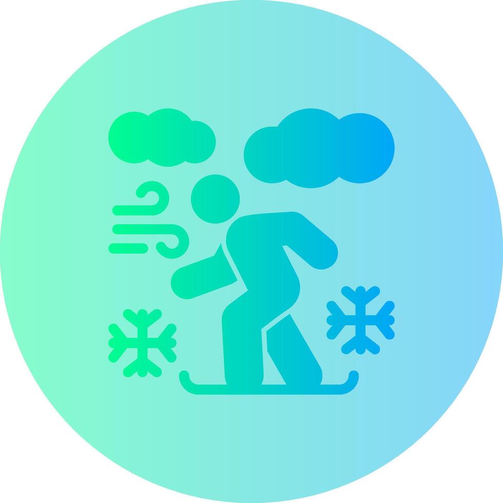Snowboarding Gradient Circle Icon vector