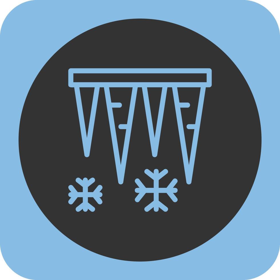 Icicles Linear Round Icon vector