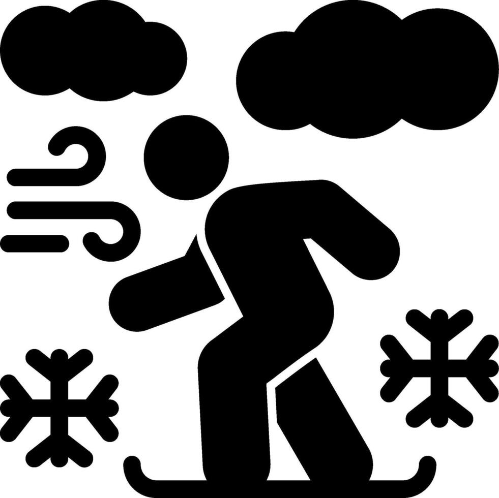 Snowboarding Glyph Icon vector