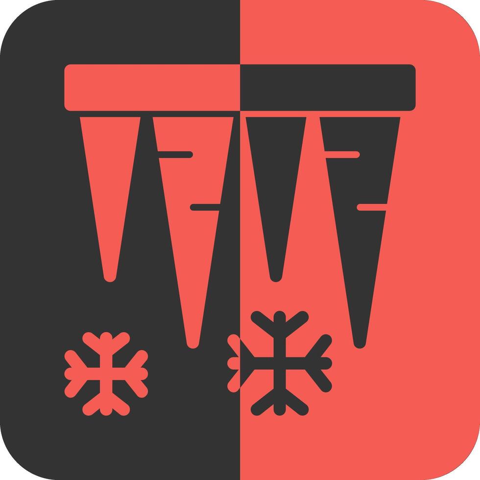 Icicles Red Inverse Icon vector