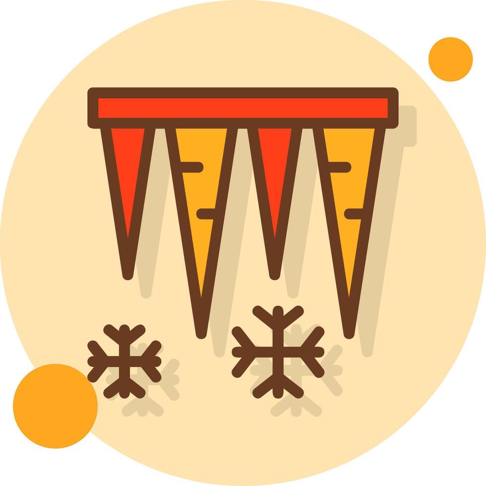 Icicles Filled Shadow Circle Icon vector