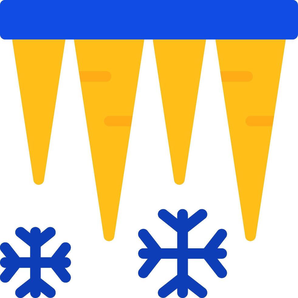 Icicles Flat Two Color Icon vector