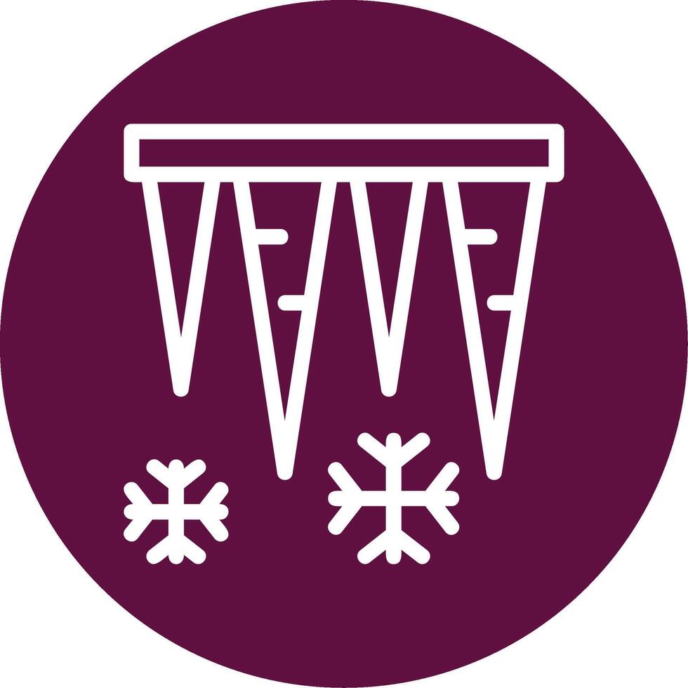 Icicles Outline Circle Icon vector