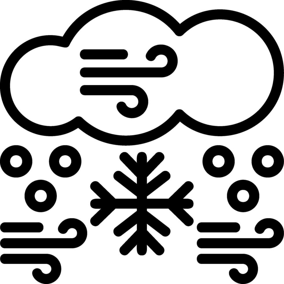 Snowstorm Line Icon vector