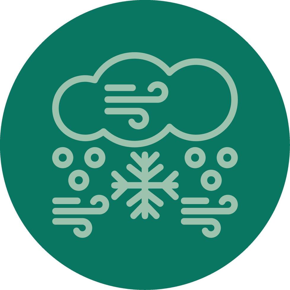 Snowstorm Line Multi color Icon vector