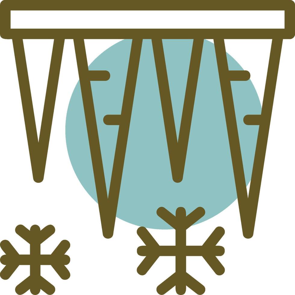 Icicles Linear Circle Icon vector