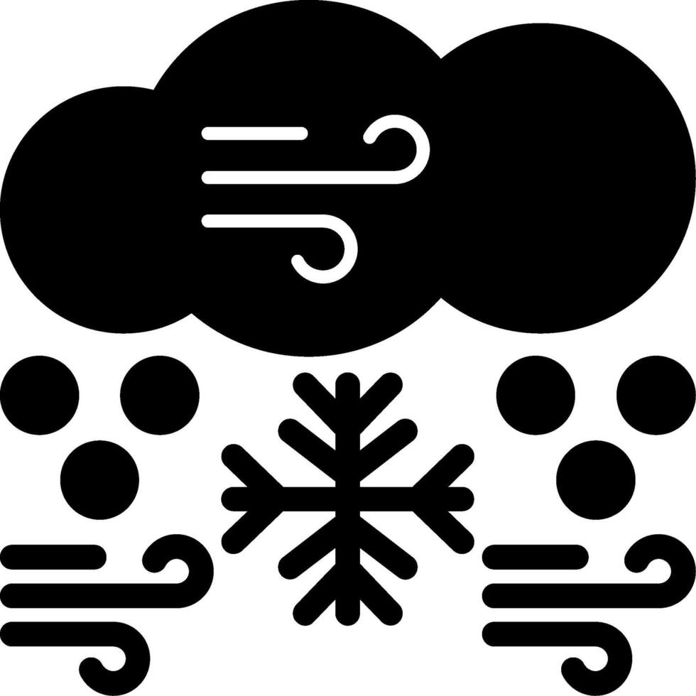 Snowstorm Glyph Icon vector