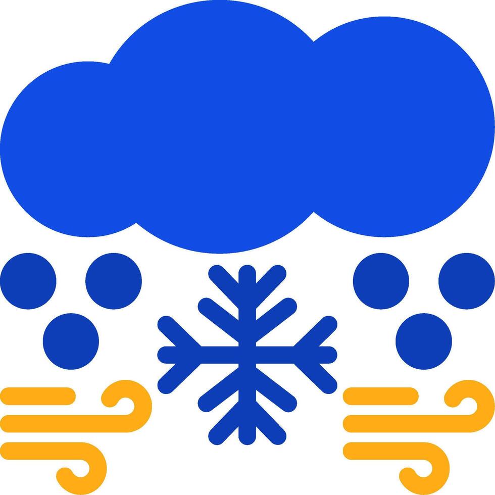 Snowstorm Flat Two Color Icon vector