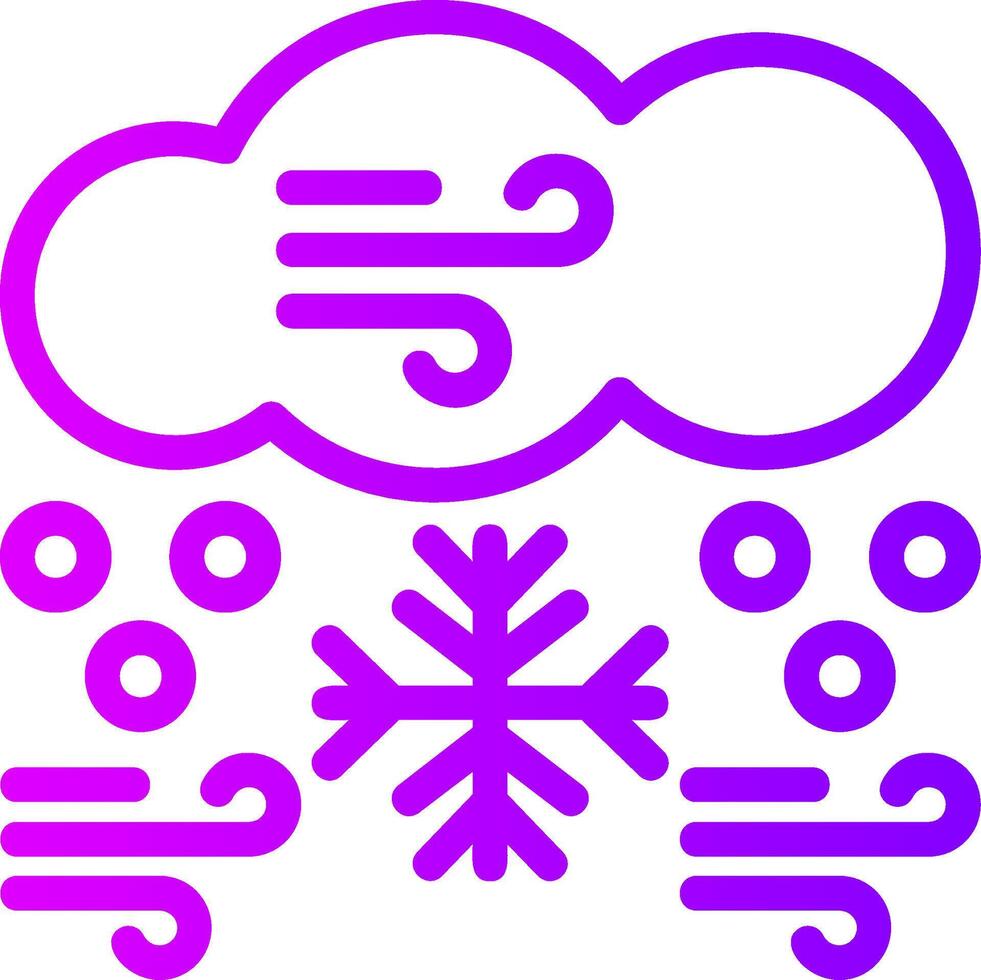 Snowstorm Linear Gradient Icon vector