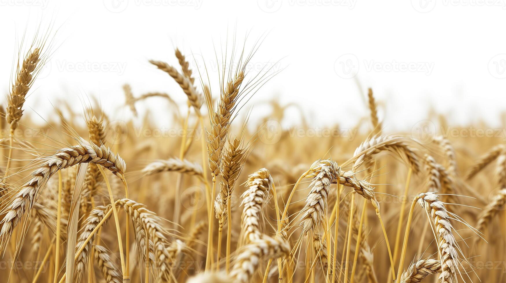 AI generated Wheat field isolated on white background. AI generated illustration. photo