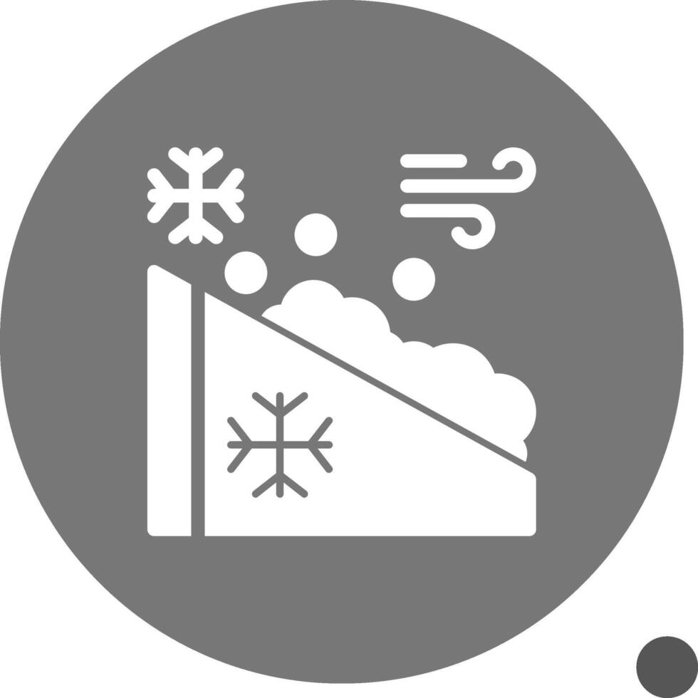 avalancha glifo sombra icono vector