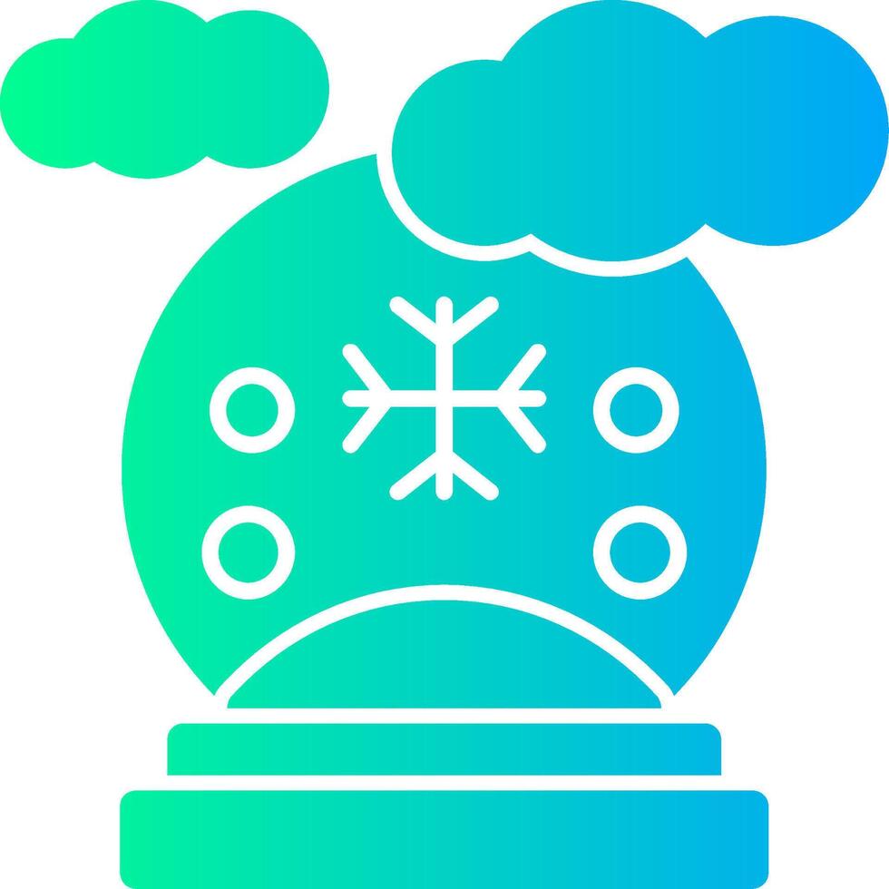 nieve globo sólido multi degradado icono vector