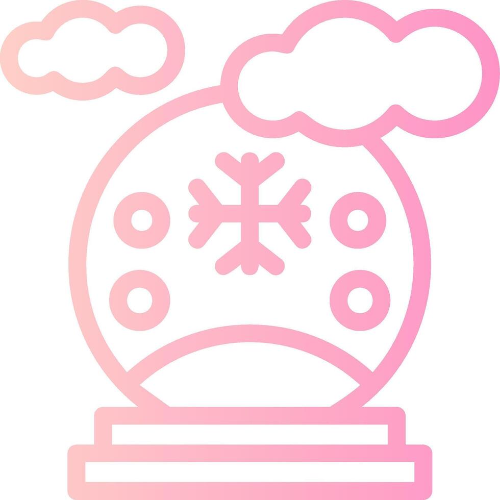 Snow globe Linear Gradient Icon vector