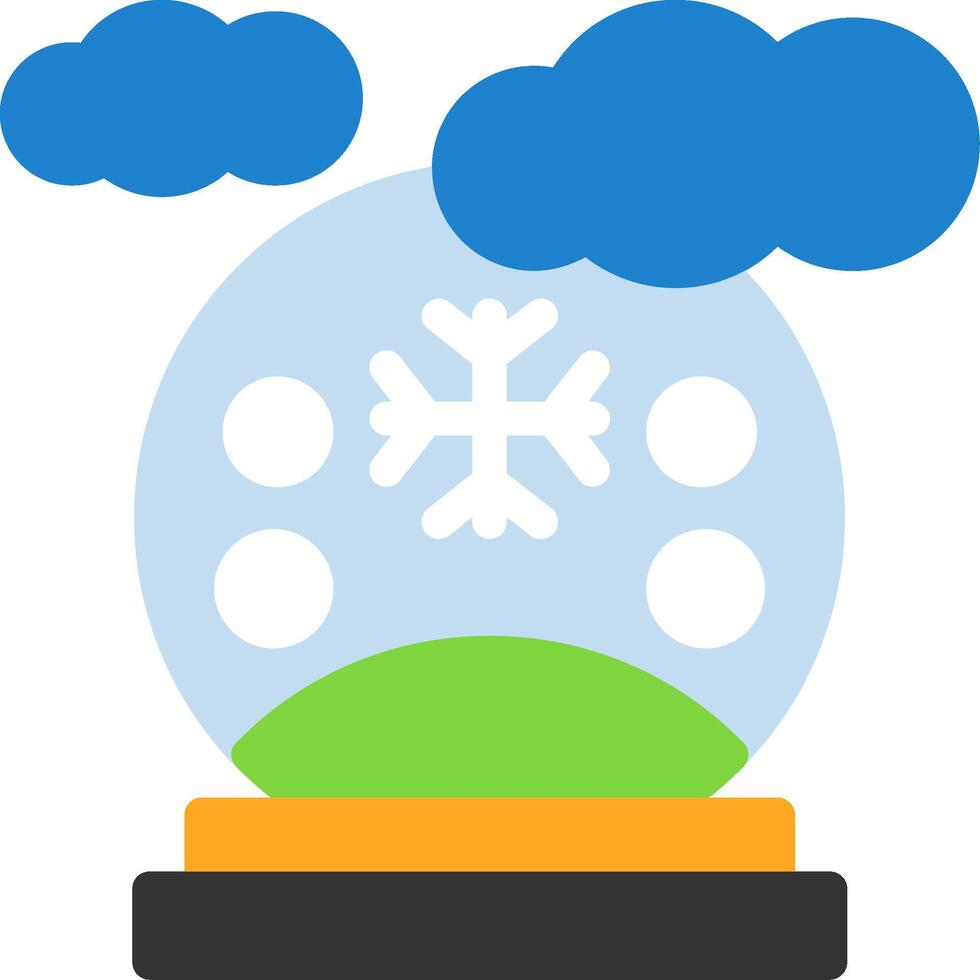 nieve globo plano icono vector