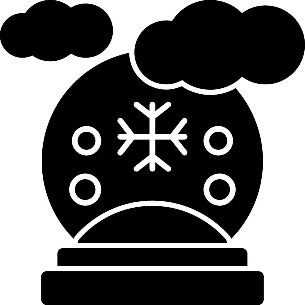 icono de glifo de globo de nieve vector